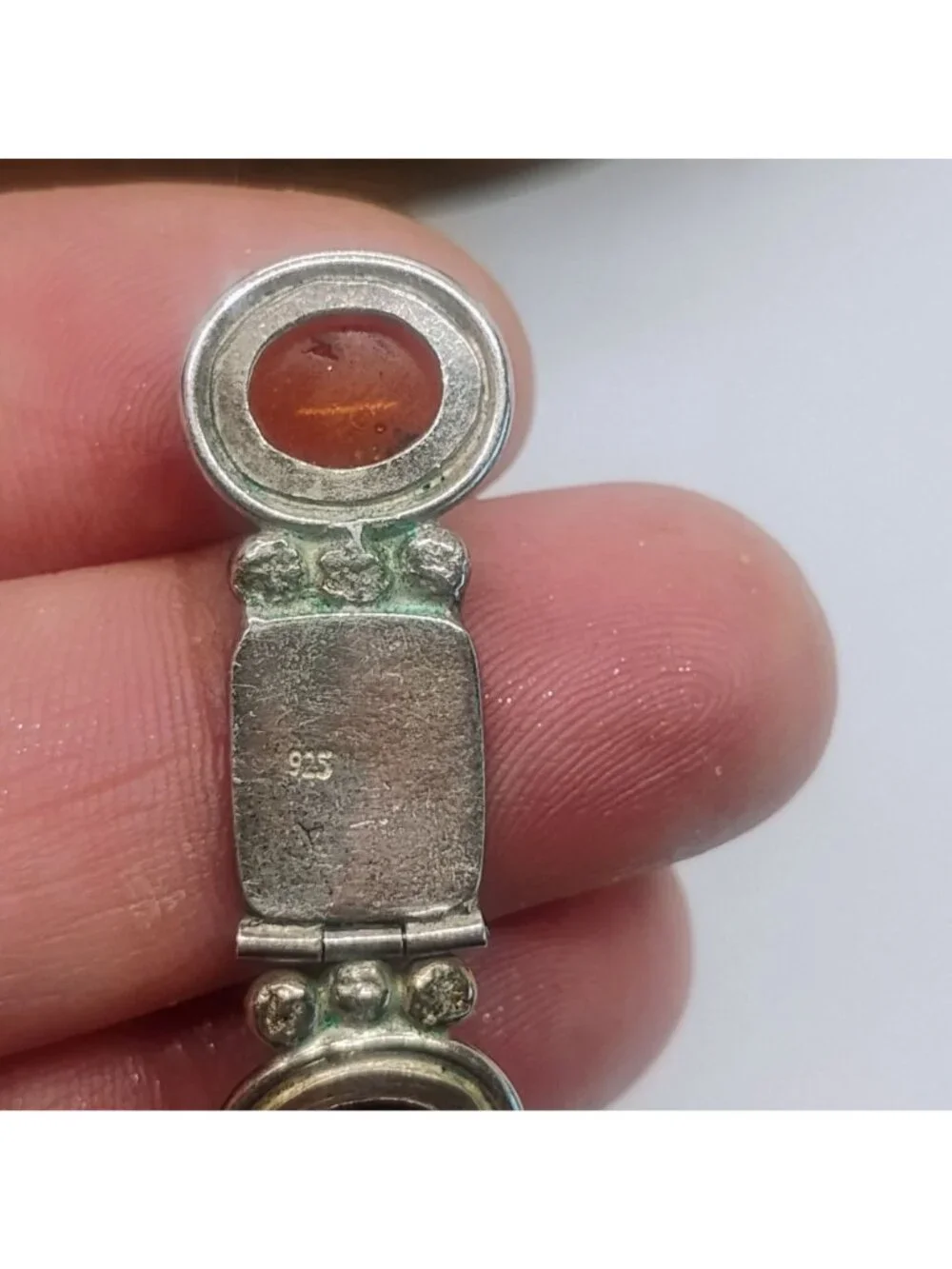 Celestial Moon Stars 925 Sterling Silver Mixed Metal Earrings w/Amber & Garnet